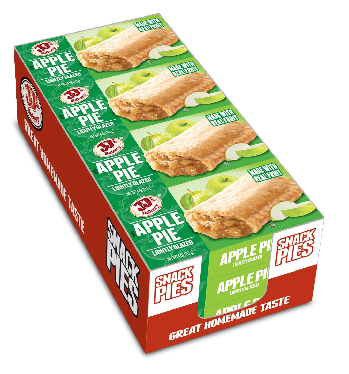 JJ's Bakery Apple Pie, Ready-to-Eat Boxed Snack with Apple Filling, 4 oz