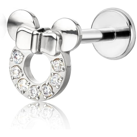 Limerencia Titanium F136 Hypoallergenic Flat Back Stud Earrings for Cartilage/Nose/Lip Piercing for Men and Women(1Pc)