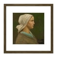 thumbnail image 1 of Jules Breton Jeanne Calvet 1865 Painting 8X8 Inch Square Wooden Framed Wall Art Print Picture with Mount, 1 of 4