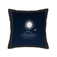 thumbnail image 4 of Set of 2 18x18in Throw Pillow Covers with Nighttime Scene: Sun Mountains & Stars on Dark Blue Background Perfect for Couch Bed Car, 4 of 8