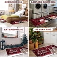 thumbnail image 4 of Merry Christmas Kitchen Rugs and Mats for Floor Set of 2,Snowman Xmas Trees with Snowflake Winter Holiday Sink Mat Non Skid Washable for Home Farmhouse Decor 17"x47"+17"x30", 4 of 6