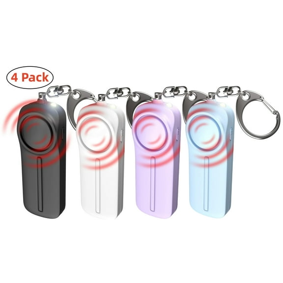 4 PCS Alarm Keychain for Women Self Defense - Siren Whistle - Personal Safety Protection Device - Emergency Security Alert Key