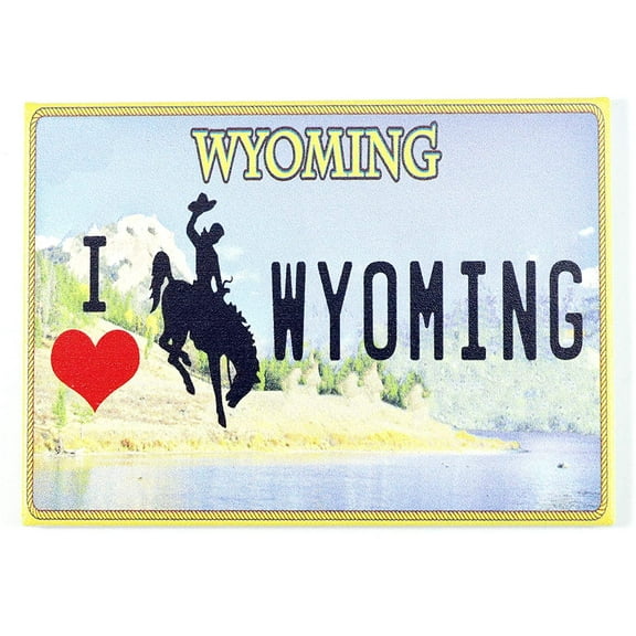 Wyoming License Plate Fridge collector's Souvenir Magnet 2.5" x 3.5"