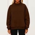 thumbnail image 6 of Dwellite Mock Neck Sweatshirt Women 2026 Fall Oversized Turtleneck Pullover Long Sleeve Casual Sweatshirts No Hood Coffee M, 6 of 6