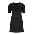 thumbnail image 6 of Summer Dresses for Women 2025, Woman Fashion Comfortable Summer Solid Color Short Sleeve Round-Neck Dress(Black,S), 6 of 8