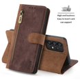 thumbnail image 5 of SaniMore for Samsung Galaxy S21 FE 6.4" 2022 Wallet Case, [Removeable Wrist Strap][Zipper Cash Pocket + Card Slots] Flip Kickstand Full Protective Magnetic Closure Retro Cover For Galaxy S21 FE, Brown, 5 of 11