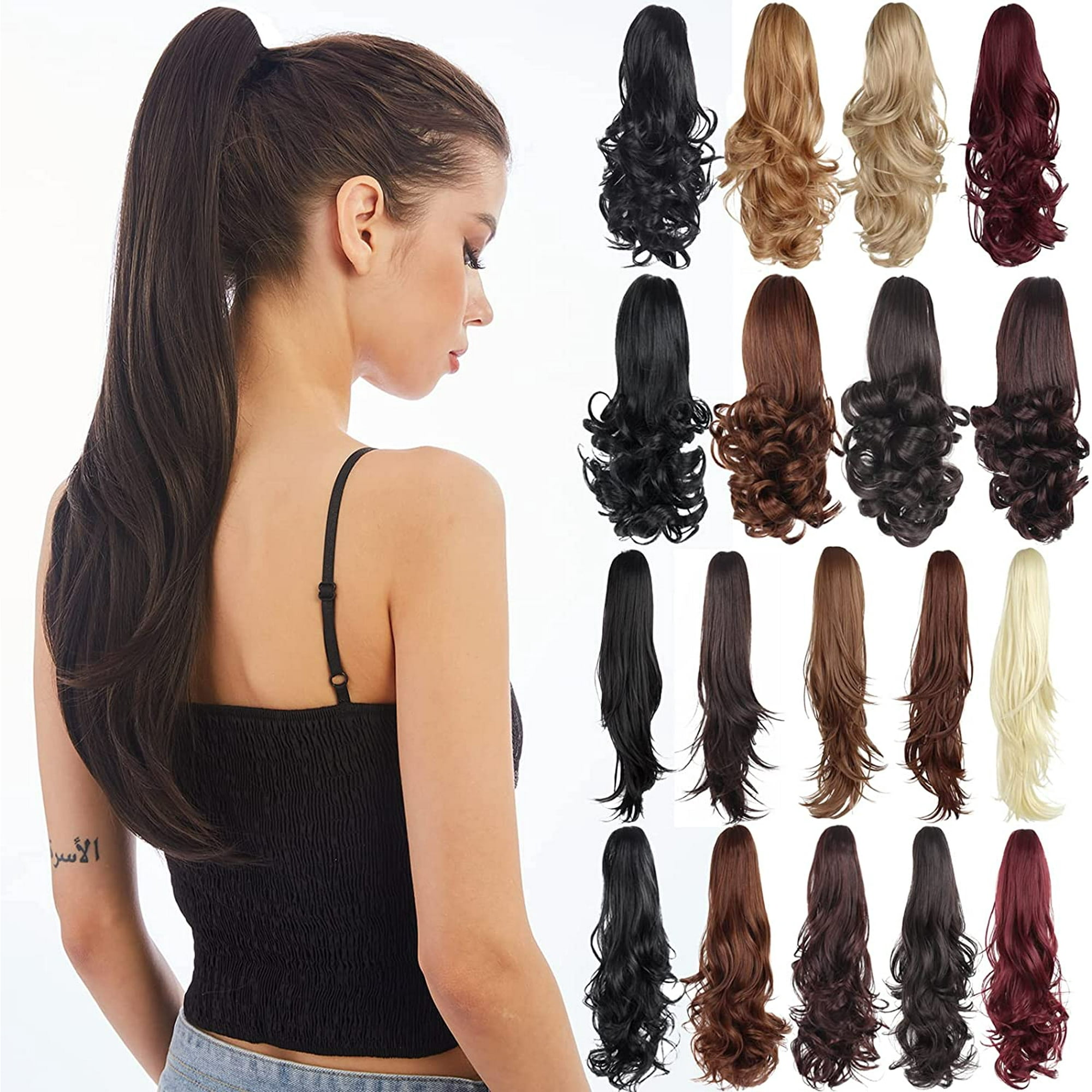 Buy 22 Long Wavy Afro Kinky Curly Ponytail Hair Extensions Synthetic