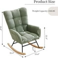 thumbnail image 2 of EastVita Plush Teddy Upholstered Nursery Rocking Chair with High Backrest, Comfy Glider Rocker for Breastfeeding, Indoor Accent Armchair for Living Room, 2 of 7