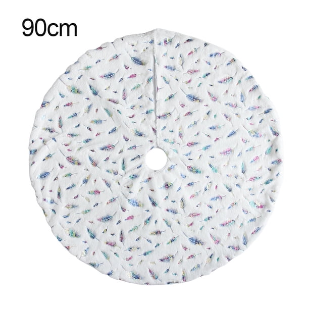 Falda de árbol de Navidad debajo de la alfombra de pie de árbol Manta blanca de plumas para decoración de fiestas, colorida, 90 cm Advancent HA008201-05