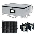 thumbnail image 6 of Mug Storage Box with Dividers, China Storage Containers Hard Shell, Tea Cup Coffee Mug Storage Case Organizer, Protecting 12 Coffee Mugs and Tea Cups From Packing and Moving ( Grey), 6 of 7