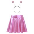 thumbnail image 7 of iiniim Kids Girls Halloween Cosplay Outfits Metallic Shiny High Waist Skirt with Hair Hoop Set Pink 10, 7 of 7