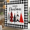thumbnail image 4 of Merry Christmas Shower Curtain Christmas Tree Black and White Buffalo Plaid Winter Xmas Holiday Bathroom Shower Curtain Set Waterproof Polyester Fabric Washable with Hooks 72Wx72H Inch, 4 of 6