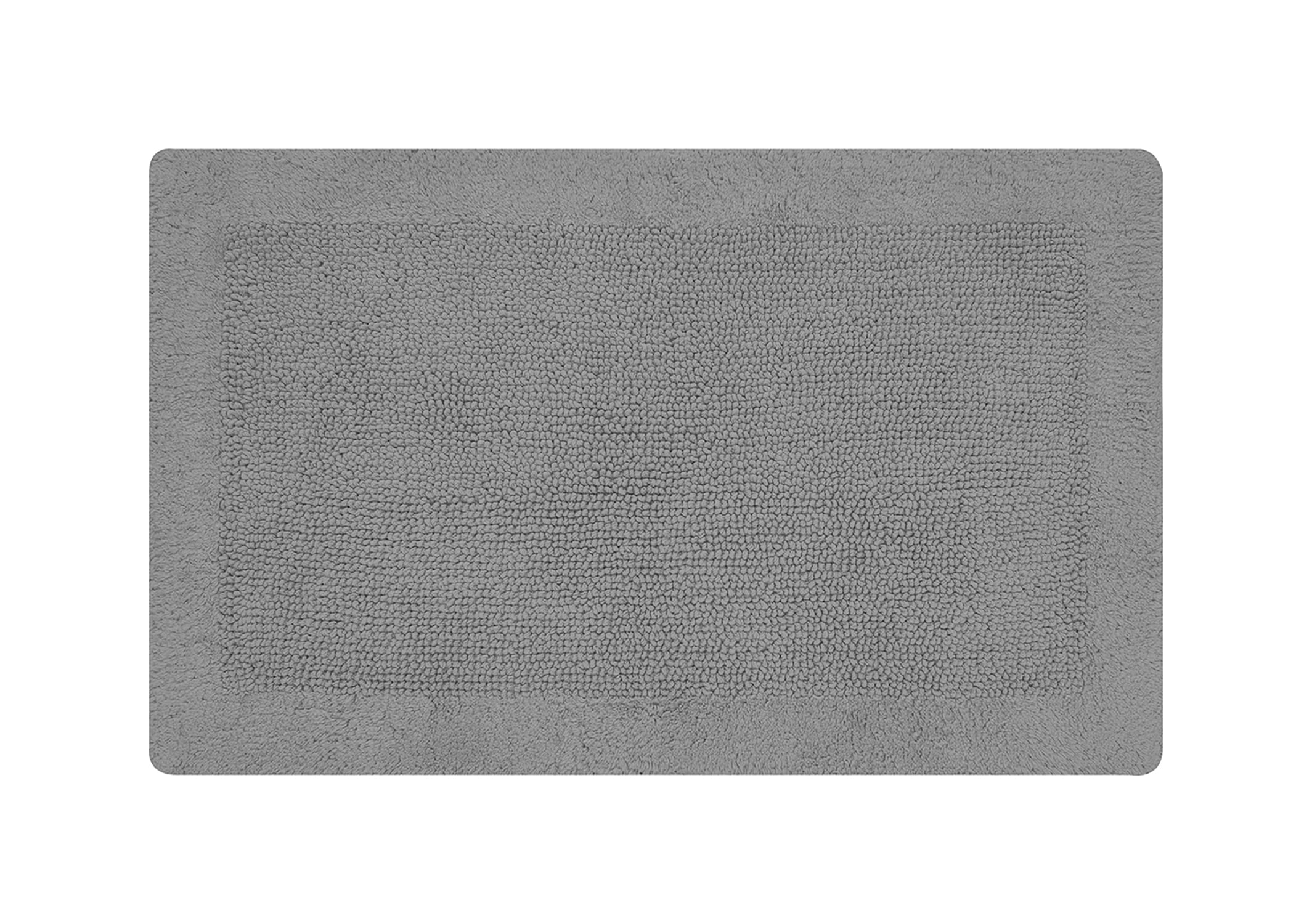 Better Trends 21" x 34" Premium Bathroom Rugs 100% Cotton Soft Reversible Tufted Bath Mat Water Absorbent Bath Rug Ideal for Bathroom Shower and Tub Use (Gray) Edge Collection