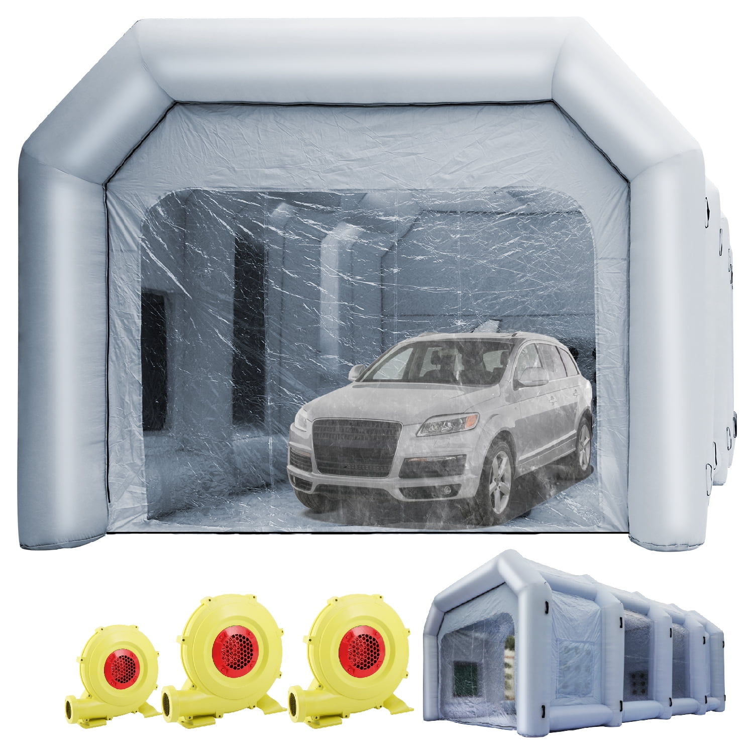 Xmaybang Inflatable Paint Booth 30x20x13ft with 3 Blowers Inflatable Spray Booth，Professional