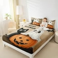 thumbnail image 4 of jejeloiu Halloween Queen Sheet Set,Ghost Pumpkin Black Cat,Luxury Decor For Kids,4-Piece, 4 of 7