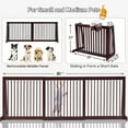 thumbnail image 3 of Pefilos 20"-80" Adjustable Wooden Dog Fence Indoor, Freestanding Pet Gates for Dogs, Step Over Dog Gate Extra Wide for House, Doorways, Stairs, Brown, 3 of 11