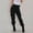 Black, variant on lulshou Women Casual Solid Color Cargo Pants with Pockets Buttons Elastic Waist Comfortable Straight Pants Work Pants