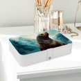 thumbnail image 6 of Sea Lion Portable PU Leather Jewelry Organizer Stand Display Case Earring Organizer with Removable Compartment, 6 of 6