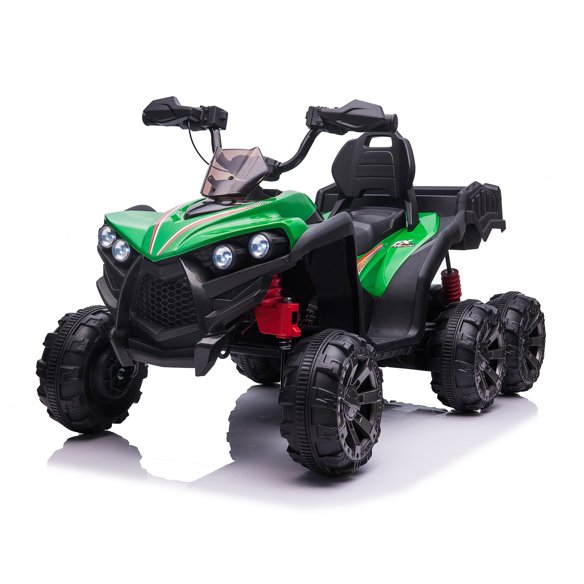 CIPACHO 24V Powered Ride-On ATV for Kids 5-12, 6-Wheeler Electric Car Toy with Treaded Tires, LED Headlights, Radio, Green CIPACHO 24V Powered Ride-On ATV for Kids 5-12, 6-Wheeler Electric Car Toy with Treaded Tires, LED Headlights, Radio, Green