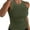 Olive Green, variant on Women's Crewneck Racerback Ribbed Tank Tops Summer Basic High Neck Sleeveless Slim Fit Crop Tops