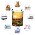 thumbnail image 3 of Lsque Oil Painting Style Pasture Cow pattern Laundry Hamper Basket, Tall Woven Rope Hamper Basket for Clothes, Lightweight Storage Basket, Collapsible Waterproof-Small, 3 of 8