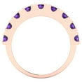 thumbnail image 5 of 1.53 ctw Wedding Band for Women - 14K Rose Gold Natural Amethyst Stackable Eternity Ring, 5 of 6