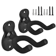 thumbnail image 1 of Paquete de 2 ganchos de montaje en pared para guitarra acústica Bajo eléctrico Soporte de montaje en pared Metal negro JM, 1 of 5