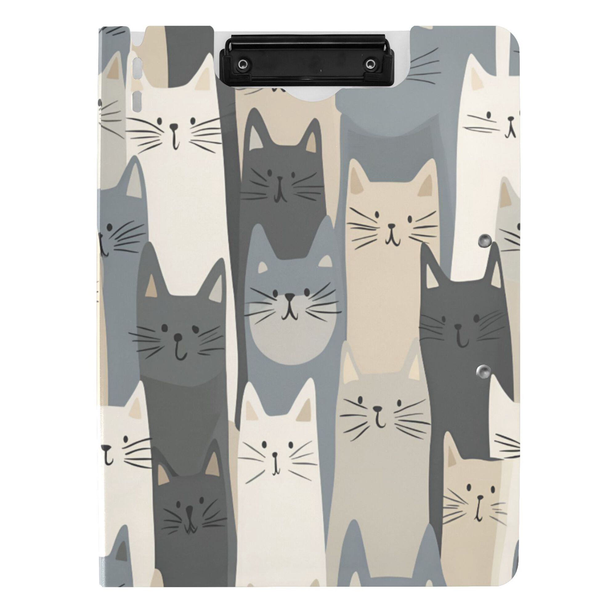 FORMRS A4 Clipboard Folder with Pen Holder Horizontal Foldable School Office Binder, Blue Cute Cats