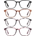 thumbnail image 2 of JM 4 Pack Reading Glasses for Women Men Blue Light Blocking with Spring Hinges, Lightweight Eyeglasses Computer Readers, 2 of 7