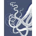 thumbnail image 2 of Fab Funky 20x24 White Modern Wood Framed Museum Art Print Titled - White Octopus on Indigo Blue c, 2 of 4