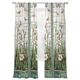 thumbnail image 7 of Teal Spring Floral Sheer Curtains 84 Inch Length 2 Panels Set, Summer Butterfly Farmhouse Voile Window Treatment Rod Pocket Curtains Sheers Drapes for Bedroom/Living Room/Kitchen 52"x84"x2, 7 of 7