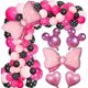 thumbnail image 1 of Pink Mouse Color Balloon Garland Kit, 116 Pcs Pink Black Polka Dot Balloon Arch with Bow Foil Balloons for Girls Kids Pink Mouse Theme Birthday Baby S, 1 of 4