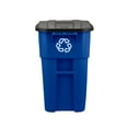 thumbnail image 2 of Rubbermaid Commercial Products 50 Gallon Rollout Trash Can, Blue, 2 of 7