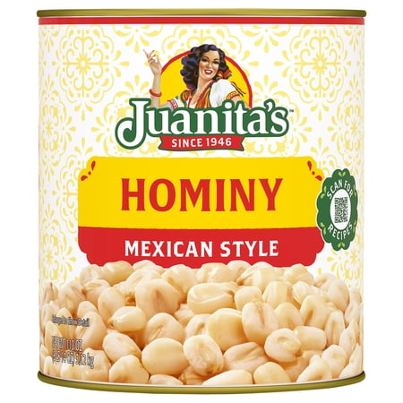 Juanita’s Foods Mexican Style Hominy, 110 oz, Can