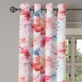 thumbnail image 3 of Ambesonne Floral Grommet Curtain, Vintage Romance Art Flowers, 50"x60", Soft Blue and Pale Pink, 3 of 5