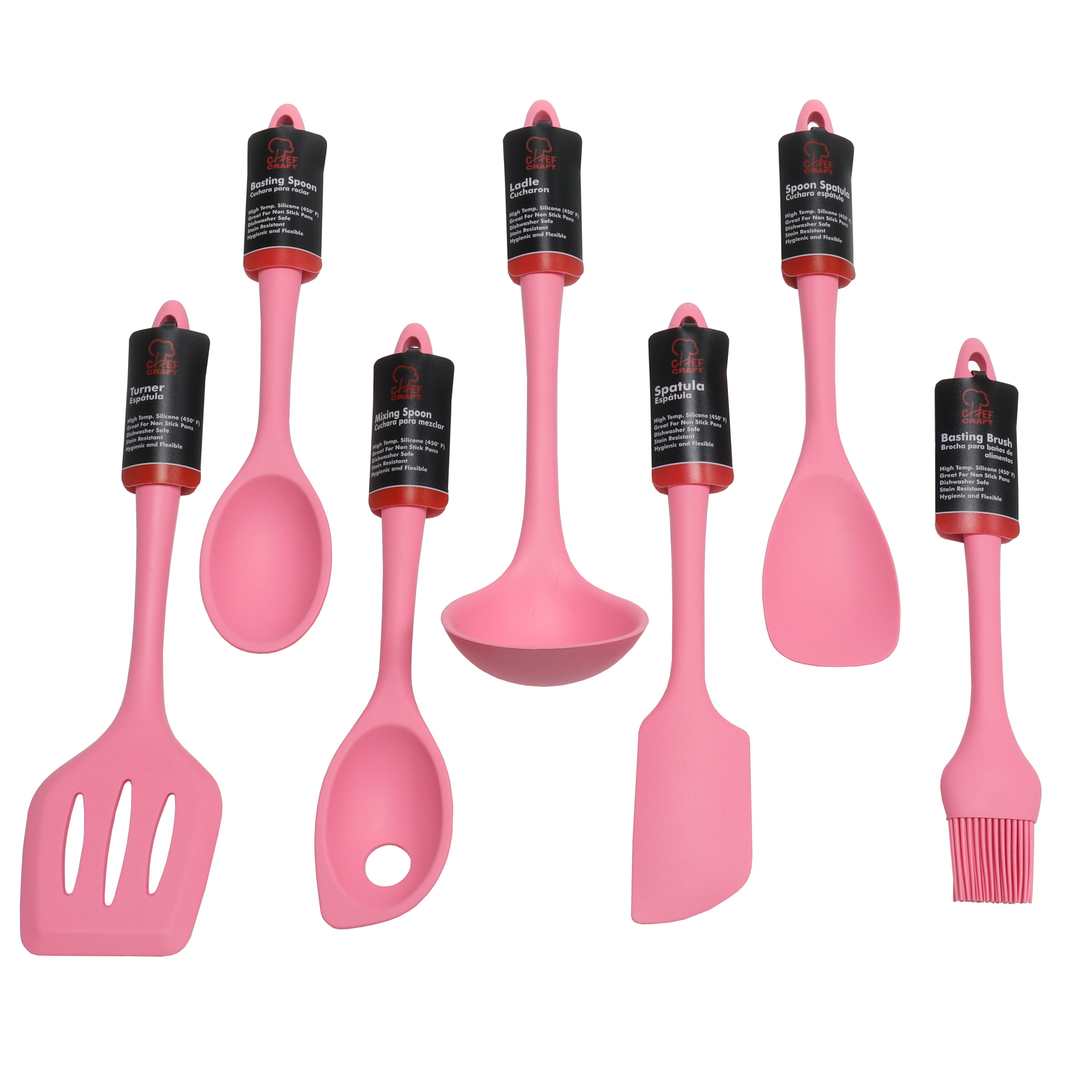  Silicone Cooking Utensils Set - 446°F Heat Resistant Kitchen  Utensils,Turner Tongs,Spatula,Spoon,Brush,Whisk,Kitchen Utensil Gadgets Tools  Set for Nonstick Cookware,Dishwasher Safe Pink (BPA Free) : Home & Kitchen