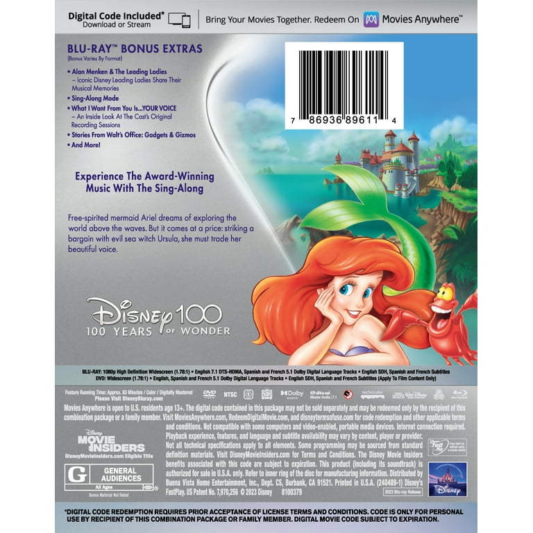 Disney Girls' Princess Ariel from The Little Mermaid 100% Combed Cotto –  sandstormusa