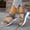 Blue, variant on Women's Wide Width Flat Sandals, Breathable Woven Fabric Open Toe Shoes with Adjustable Ankle Strap, Comfortable Soft Sole Walking Shoes for Summer, Beach, Daily Wear - Black/Gray/Beige