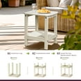 thumbnail image 5 of LovoIn | Patio Garden Side Table With 2 Layer Storage,Outdoor End Tables for Your Adirondack Chair - White, 5 of 9
