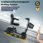Mobility Scooters, Heavy Duty Compact AdultsElectric Scooters with 300W Motor, Motorized Scooter with Detachable Basket, Outdoor Senior Scooter With Anti-Tip wheel, Lite Blue, SS550
