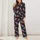 thumbnail image 2 of Fotbe Surfing Santa Conjunto de Pijama de Manga Larga para Mujer con Estampado, Ropa de Dormir de 2 Piezas, Conjunto de Casa Suave y Cómodo con Bolsillos-Large, 2 of 7