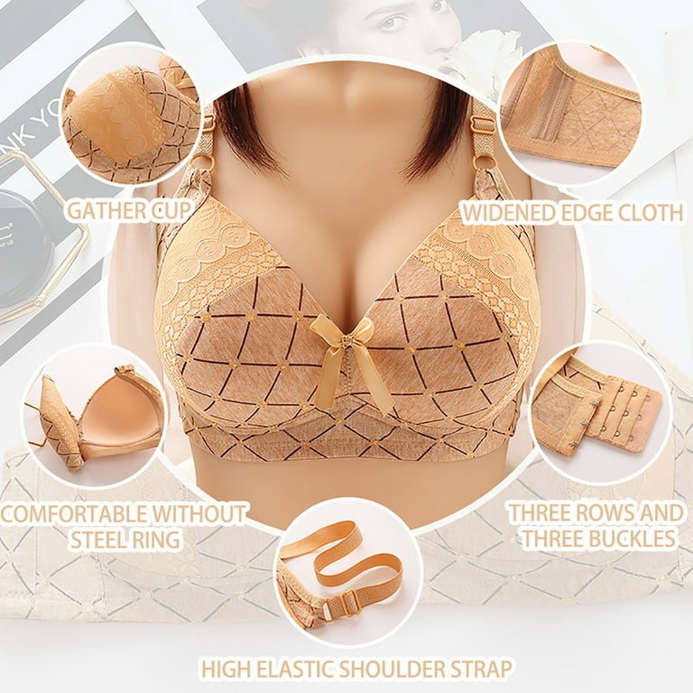 JGTDBPO Underwire Bras For Women Push-Up Breathable Comfortable Brassiere  Bra Solid Color Sexy Lace Double-Breasted Underwear With Bra Pad