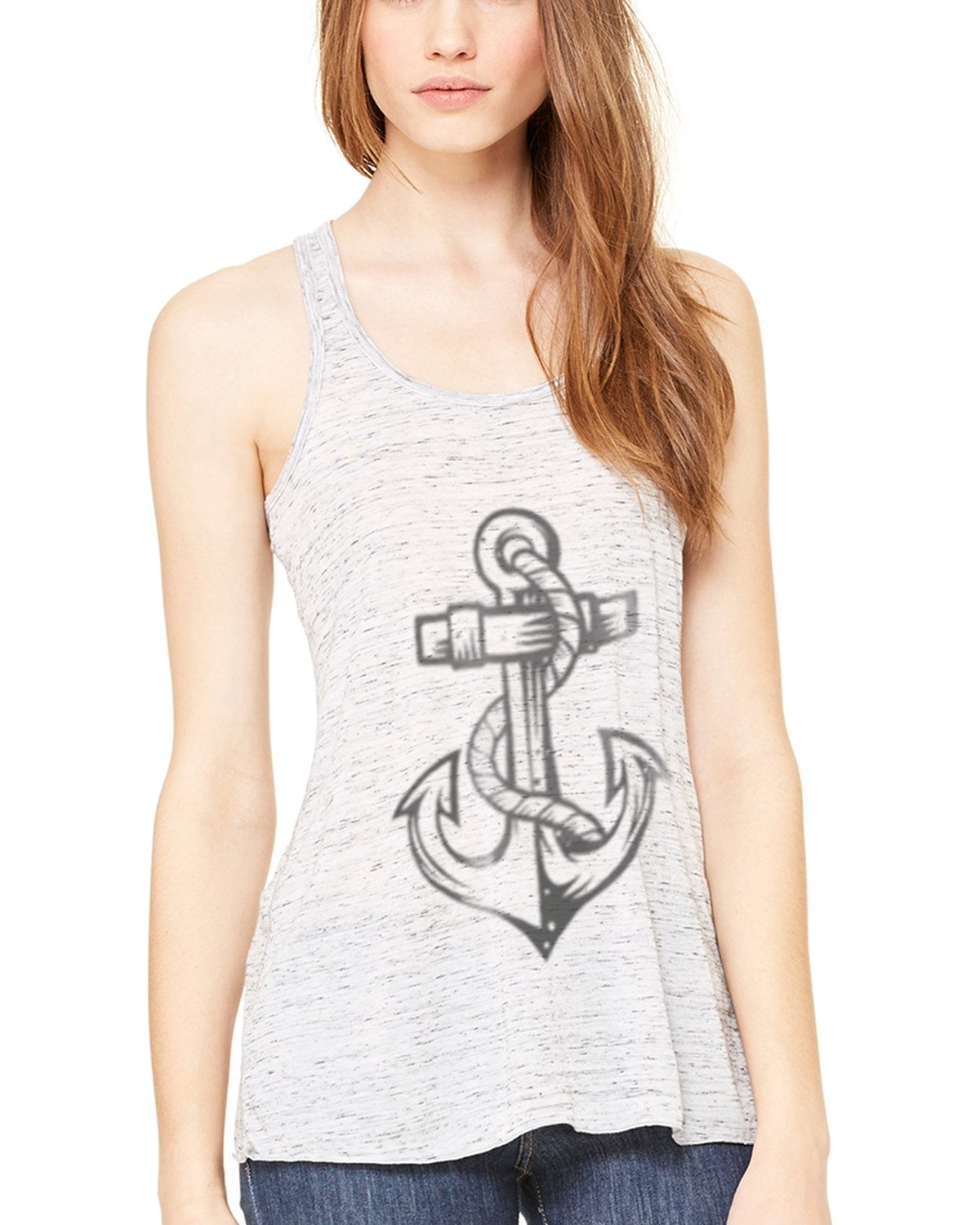 Clementine Apparel Women's Anchor Printed Racerback Tank Top