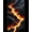 Red Orange Black, Pattern 1, variant on ODIKA Optical Illusion Abstract Molten Rift Motif Hallway Border Glowing Easy Care Kids Safe for Small Living Room, Playroom, Bedroom
