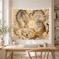thumbnail image 5 of Traditional Serpentine Dragon with Tiger Facing Each Other, Mystical Fantasy for Space Lovers, Galaxy Room Decor, Housewarming Gift, Tapestry Wall Hanging for Bedroom and Dorm, 5 of 7