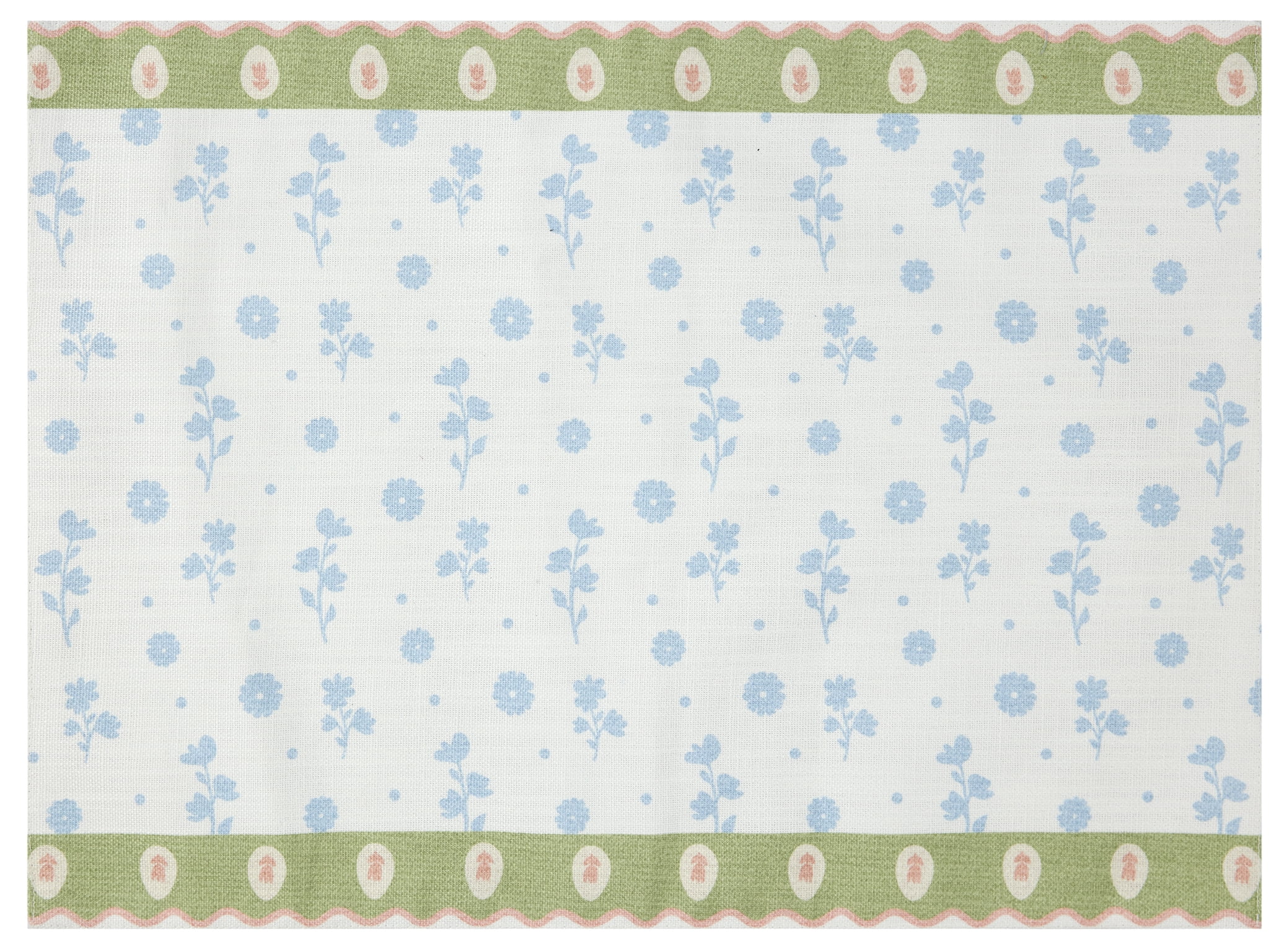 Floral 4 Pack Table Placemat Set - 14" x 19" Each - 100% Cotton, Multi-color