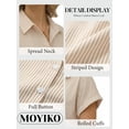 thumbnail image 4 of MOYIKO Short Sleeve Summer Tops for Women Casual Button Down Shirts Striped Business Work Blouses, 4 of 7