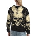 thumbnail image 7 of Easygdp Gothic Winged Skull Womens Casual Hoodies Sweatshirts Long Sleeve Pullover Fall Pullover Tops Outfits Winter Clothes-Small, 7 of 7