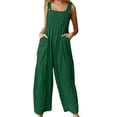 thumbnail image 1 of Women Jumpsuit With Pockets Sleeveless Wide Legs Plus Size Overalls, 1 of 7