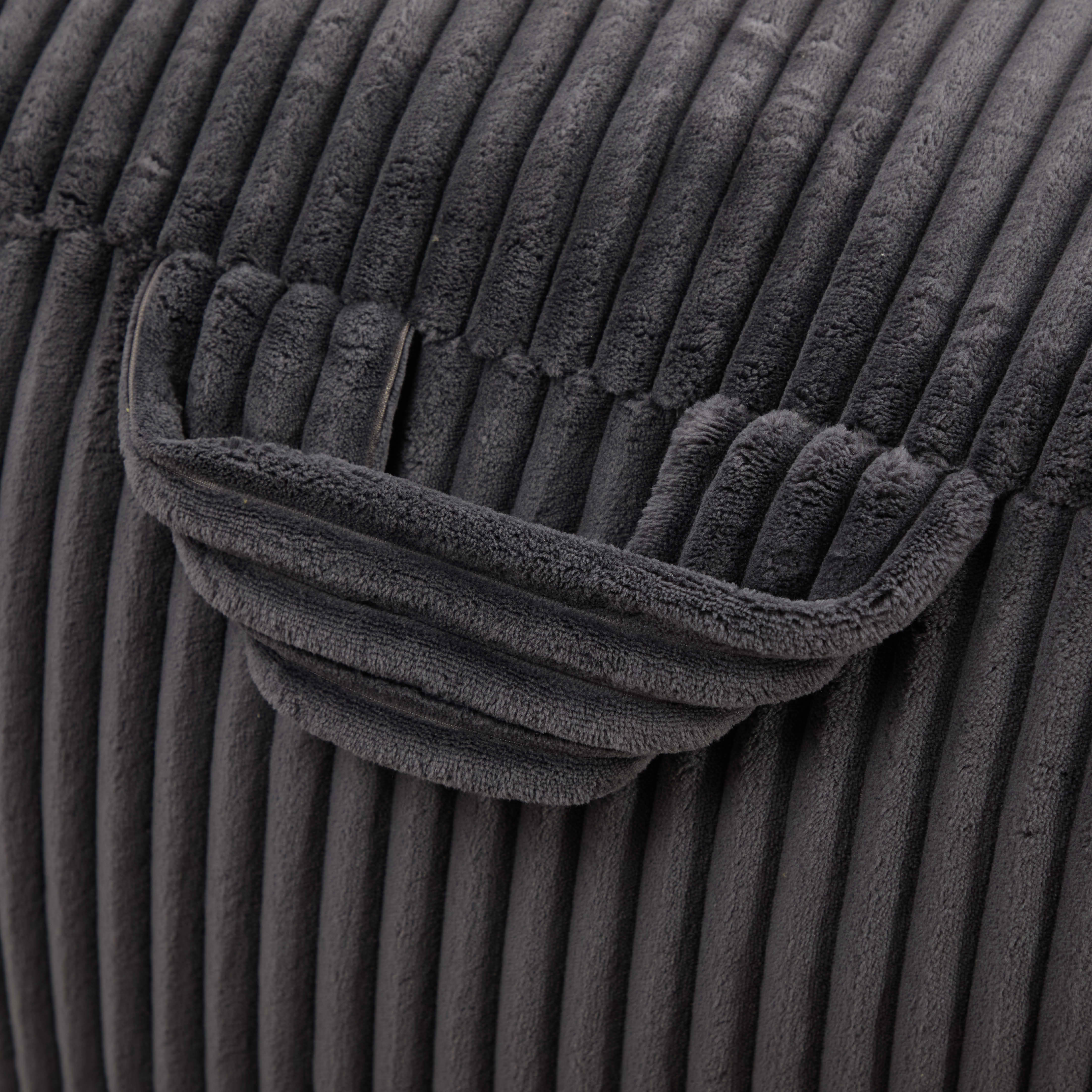 MAYEERTY Bean Bag Chair for Adults, Cozy Corduroy Lounger with High-Density Foam, No Assembly, Dark Gray